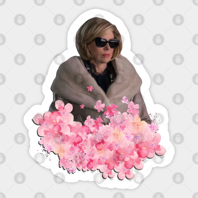 Christine Baranski Pink Floral Sticker by baranskini